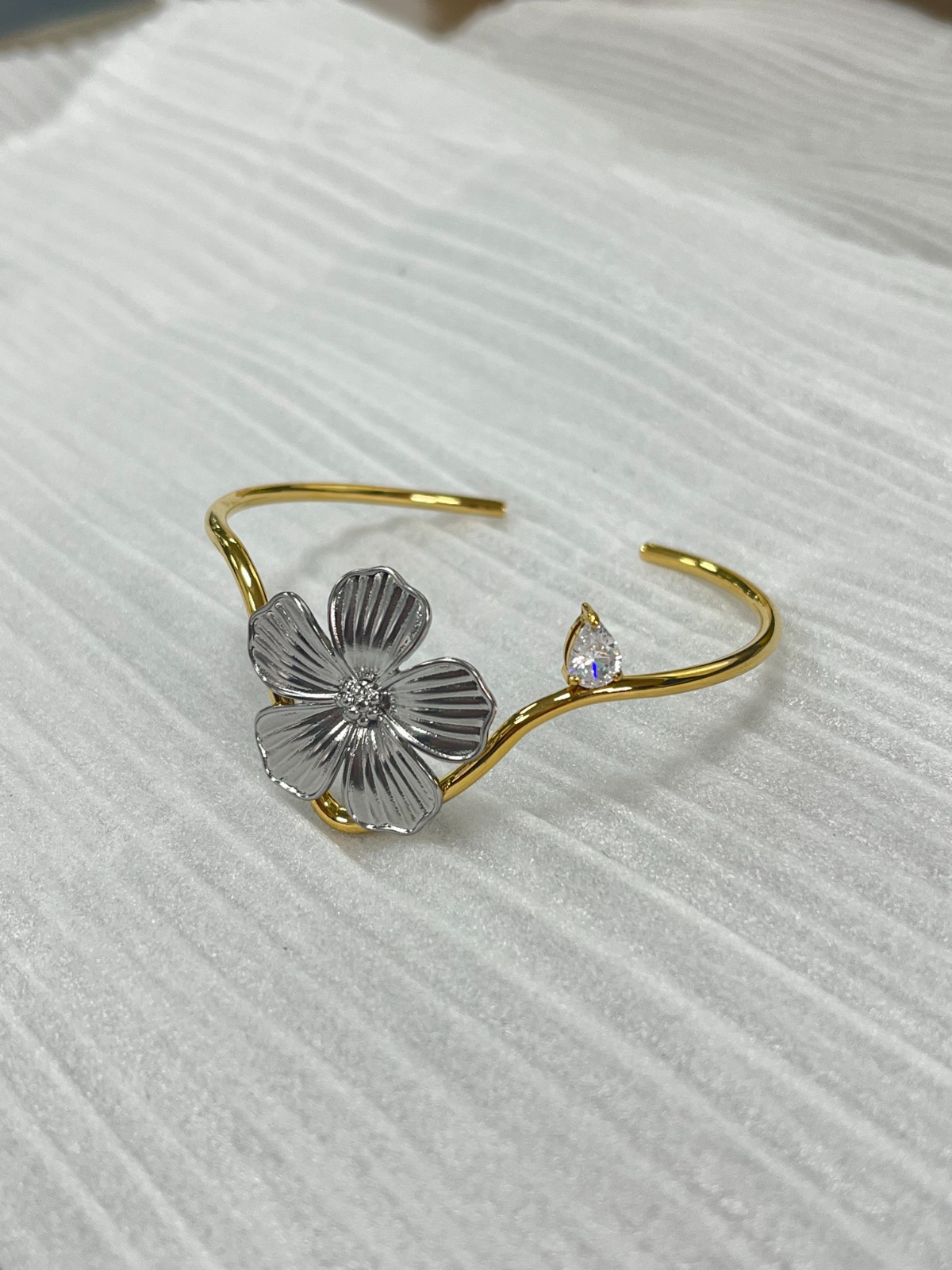 Bague fleur acier inoxydable Passion & Victoria